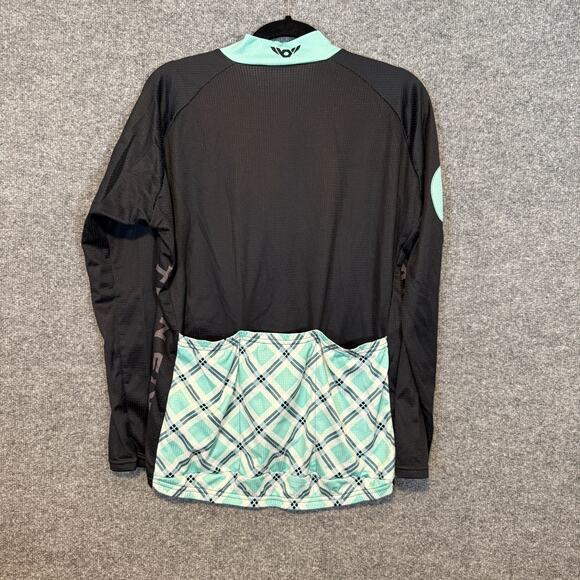 Twin Six Cycling Jersey Womens XL Black Skull Crossbones Full Zip Race Raglan - Picture 2 of 10